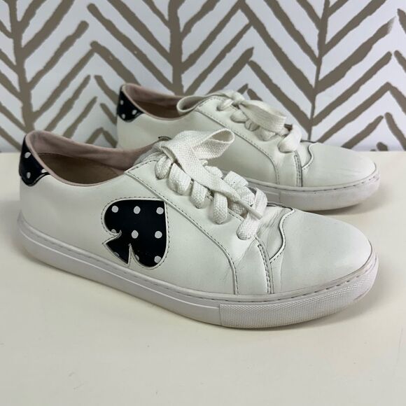kate spade Shoes - Kate Spade Fez Black White Polka Dot Sneakers Size 9